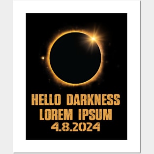 Hello Darkness My Old Friend funny Total Solar Eclipse 2024 Posters and Art